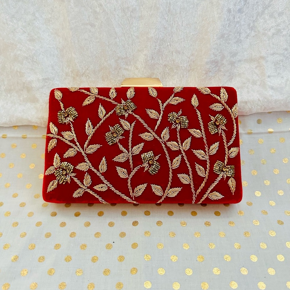 Red velvet clutch